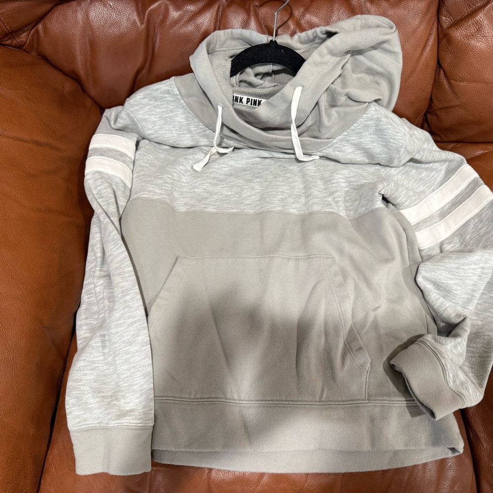 PINK Victoria's Secret Two-Tone Gray Hoodie